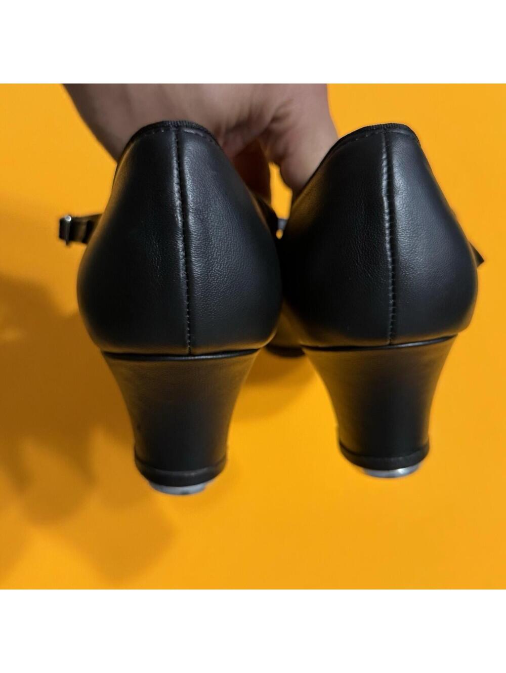 Capezio Mary Jane Man Made Tap Shoes Heel Leather Black Women's Size 10W - Picture 6 of 9